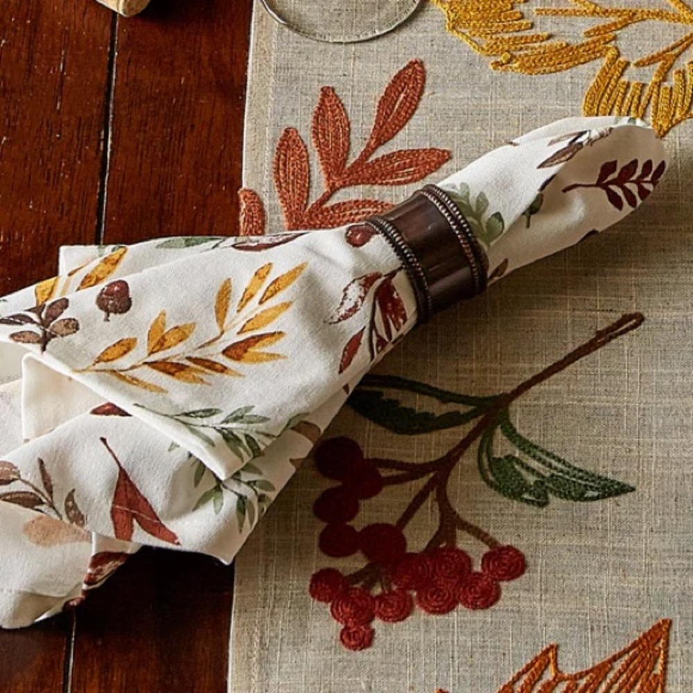 12 Falling Leaves Printed Napkins from Design Imports